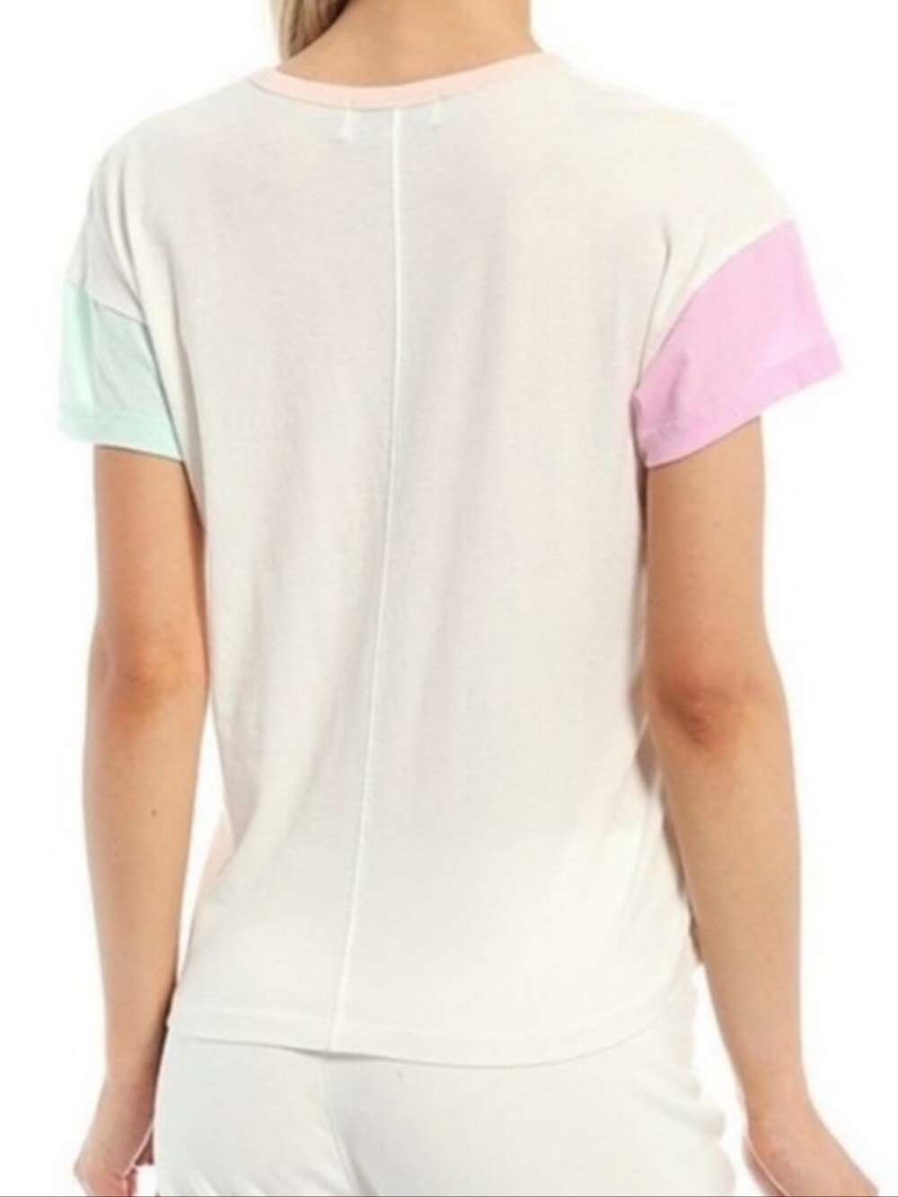 NWT Wildfox Paradise Colorblock Top Love Heart Print Cotton Lightweight L - Picture 2 of 11